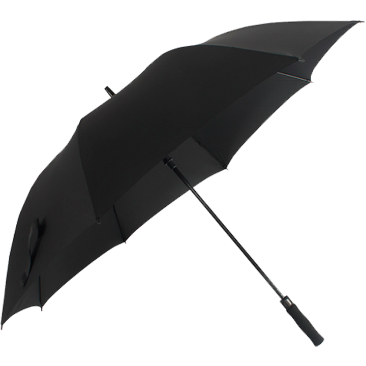 Guarda-chuva estilo golf, na cor preta exibido na diagonal